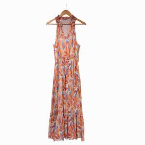 Willa Story Abstand Sleeveless Maxi Dress Women's Large Tiered